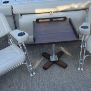 22" x 22" Boat Coffee Table with Side Rails in Walnut