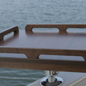 22" x 22" Gunwale Mount Boat Table in Walnut with Quick Release Hardware