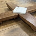 Small Boat table base in walnut.