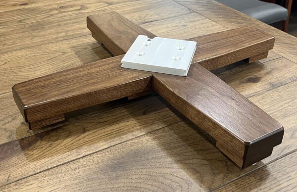 Small Boat table base in walnut.