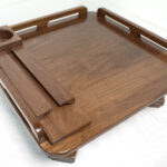 Wine Rack Walnut for 22x22 Table Perspective
