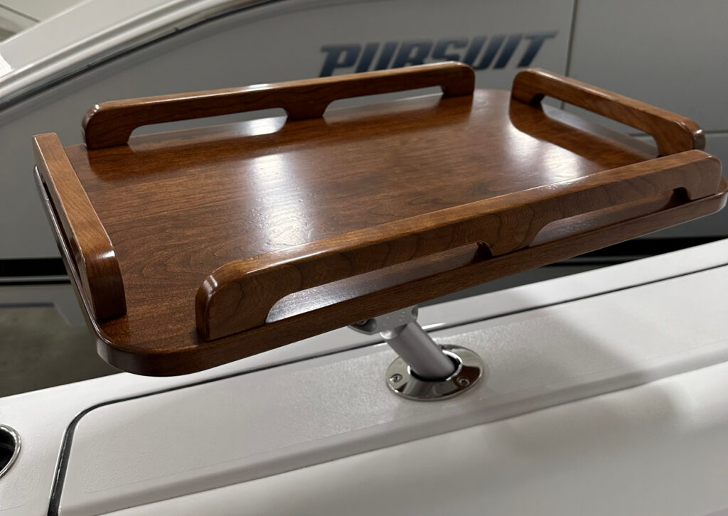 14 x 22 Cherry Gunwale Mount Boat Table