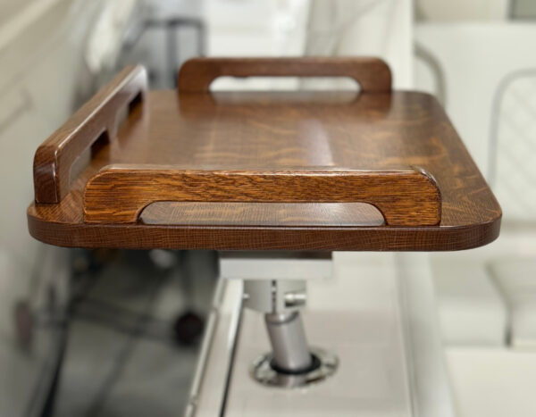 14" x 22" Gunwale Mount Boat Table with Side Rails with Quick Release Hardware in Cherry or Quartersawn White Oak - Image 5