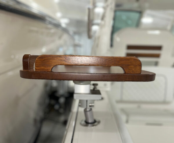 14" x 22" Gunwale Mount Boat Table with Side Rails with Quick Release Hardware in Cherry or Quartersawn White Oak - Image 6