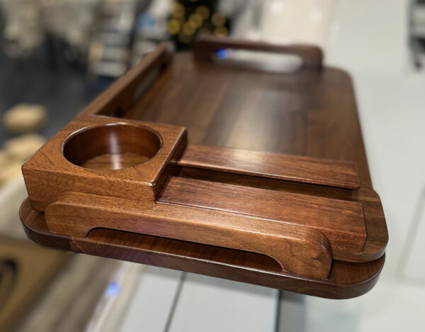 14" x 22" Gunwale Mount Boat Table with Side Rails with Quick Release Hardware in Walnut - Image 5