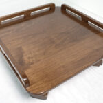 22 x 22 Walnut Boat Table Perspective