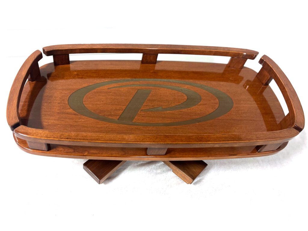 15" x 30" Gunwale Mount Chapman Table with Pursuit Logo in Cherry